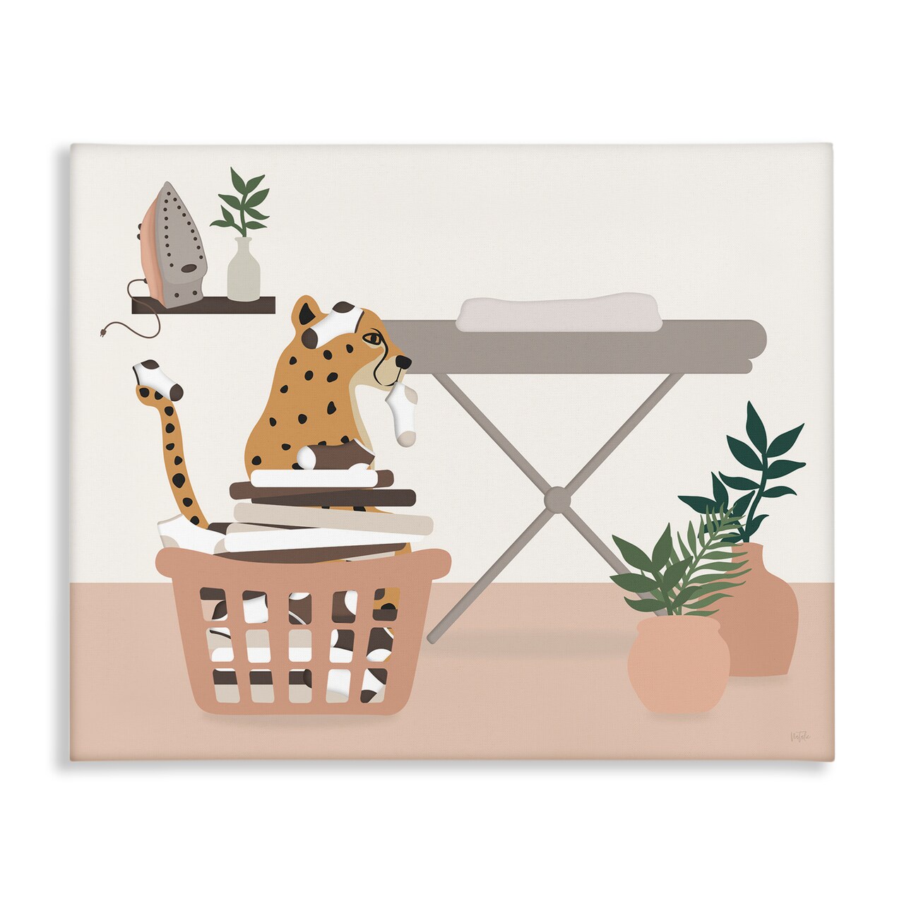 Stupell Industries Leopard in Laundry Basket Canvas By Natalie Carpentieri